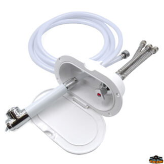 Accessori acqua Aqua Box doccia ovale con miscelatore e doccia a pulsante ingombro esterno 185x110 mm