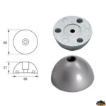 Accessori carburante e vano motore  Anodo per assi ed eliche Flex-fold articolo Polipodio OG058