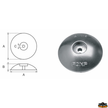 Accessori carburante e vano motore  Anodo carene e specchi di poppa articolo Polipodio NC023