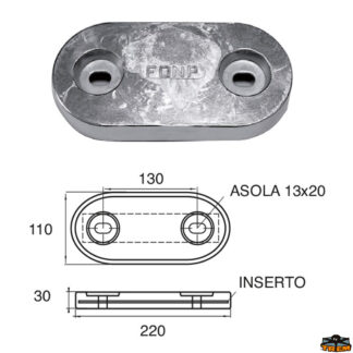 Accessori carburante e vano motore Anodo carene e specchi di poppa articolo Polipodio ZX011