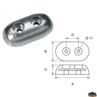 Accessori carburante e vano motore Anodo carene articolo Polipodio ZX017