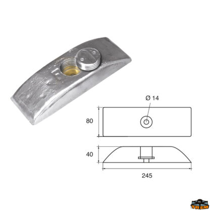 Accessori carburante e vano motore  Anodo carene articolo Polipodio NC045