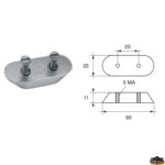 Accessori carburante e vano motore  Anodo per motori Bombardier Johnson-Evinrude-OMC articolo Polipodio OM001AL