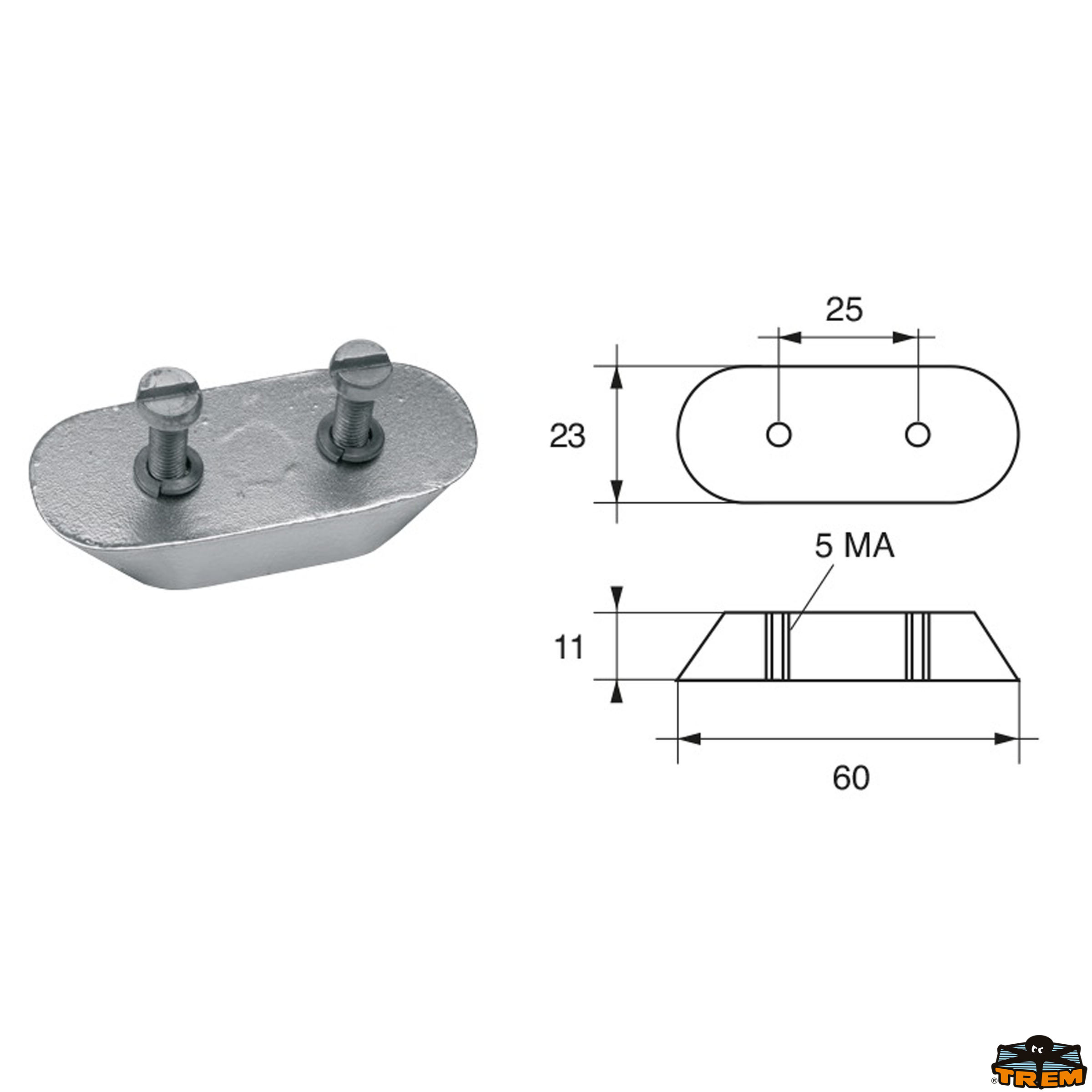 Accessori carburante e vano motore Anodo per motori Bombardier Johnson-Evinrude-OMC articolo Polipodio OM001