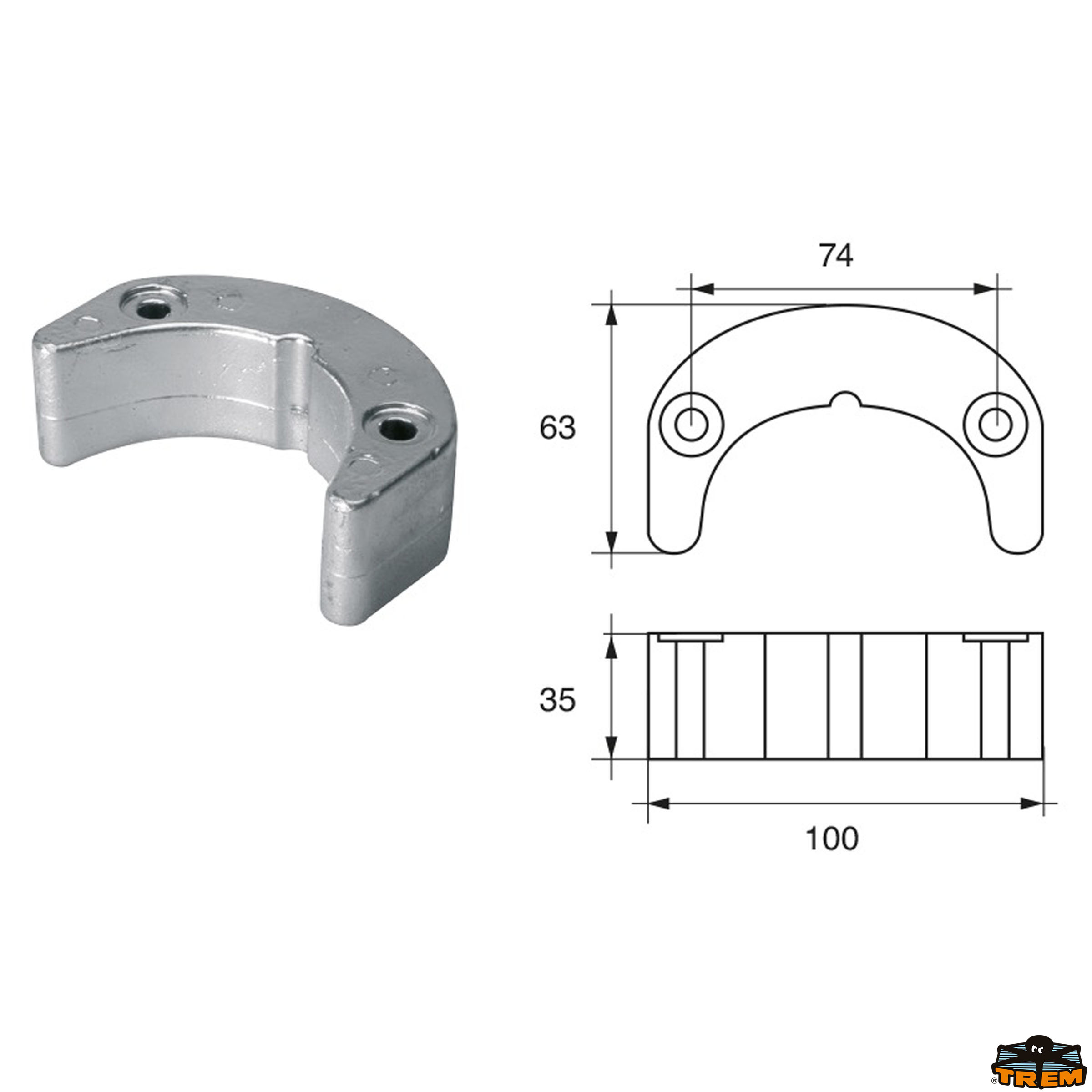 Accessori carburante e vano motore Anodo per motori Bombardier Johnson-Evinrude-OMC articolo Polipodio OM002