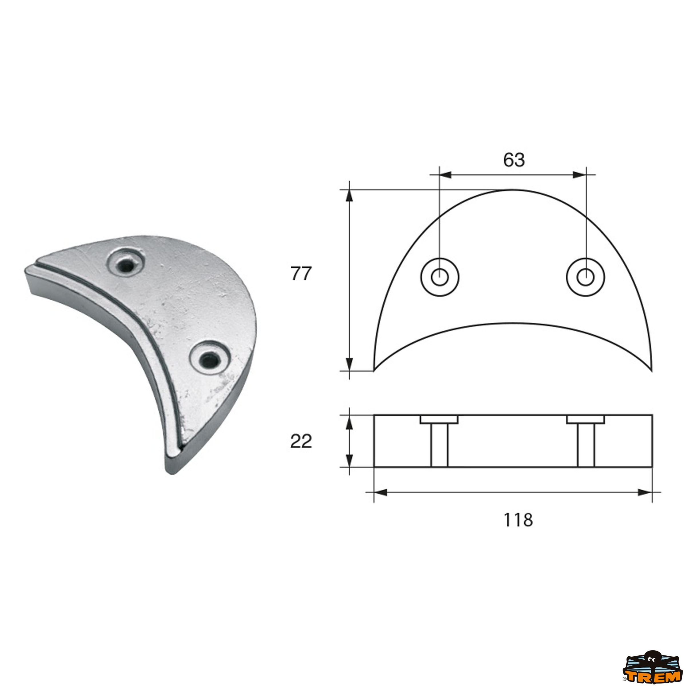 Accessori carburante e vano motore Anodo per motori Bombardier Johnson-Evinrude-OMC articolo Polipodio OM003