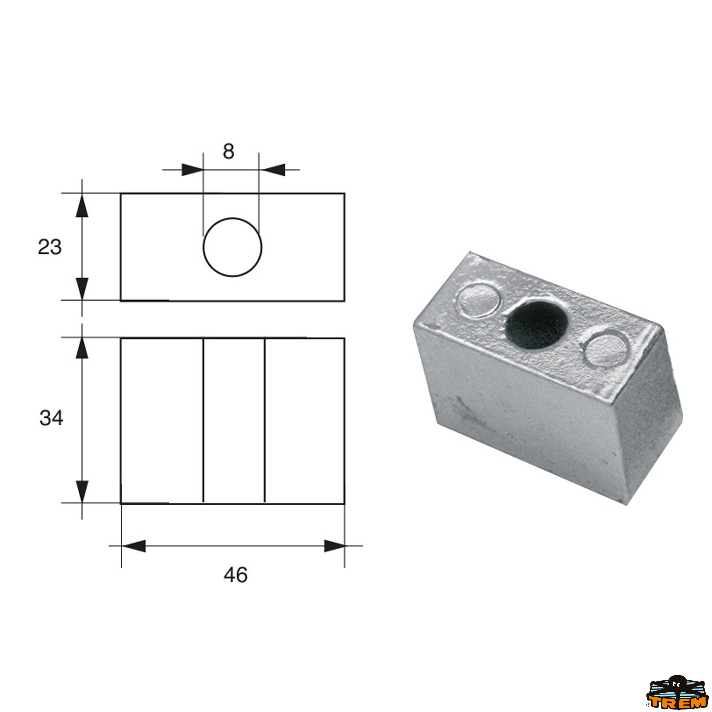 Accessori carburante e vano motore Anodo per motori Bombardier Johnson-Evinrude-OMC articolo Polipodio OM006