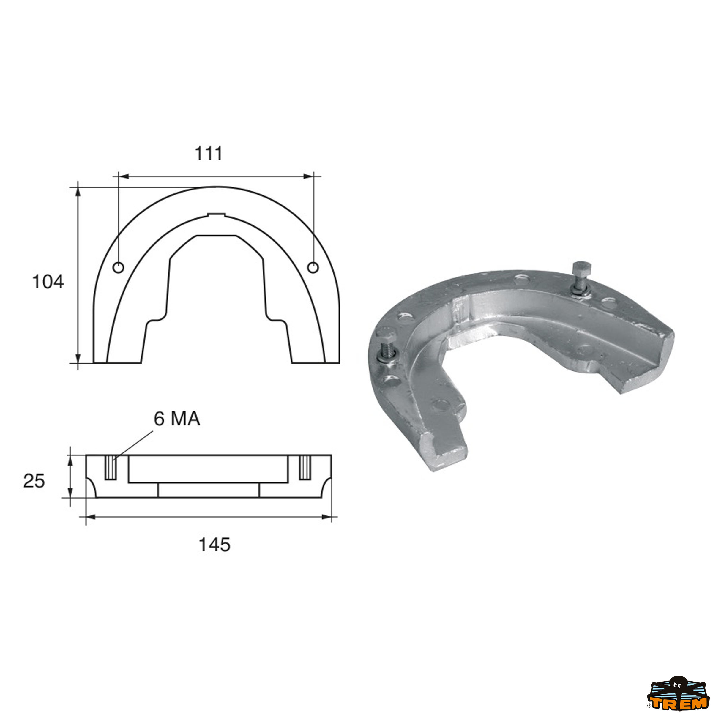 Accessori carburante e vano motore Anodo per motori Bombardier Johnson-Evinrude-OMC articolo Polipodio OM007AL