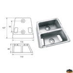 Accessori carburante e vano motore  Anodo per motori Bombardier Johnson-Evinrude-OMC articolo Polipodio OM009