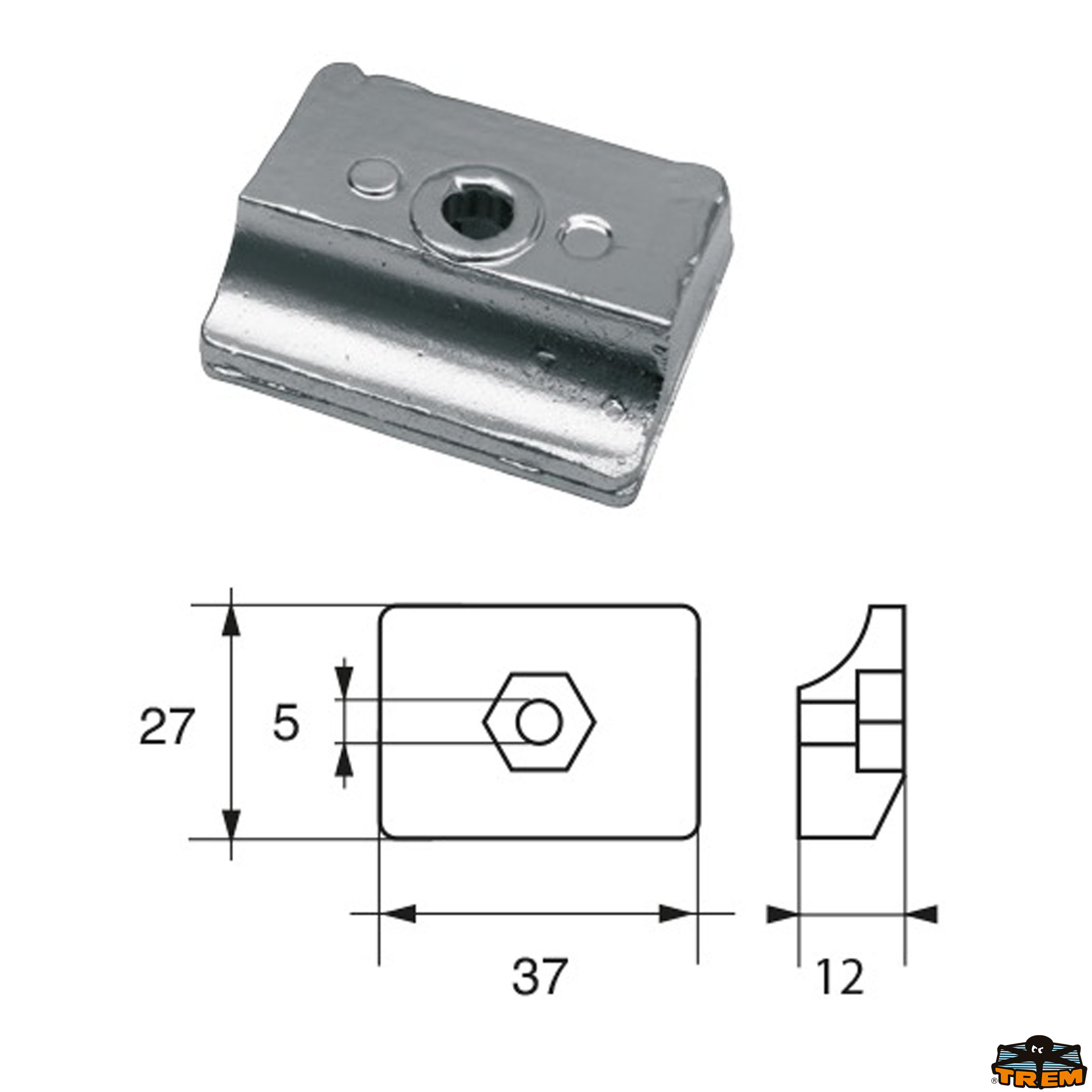 Accessori carburante e vano motore Anodo per motori Bombardier Johnson-Evinrude-OMC articolo Polipodio OM017