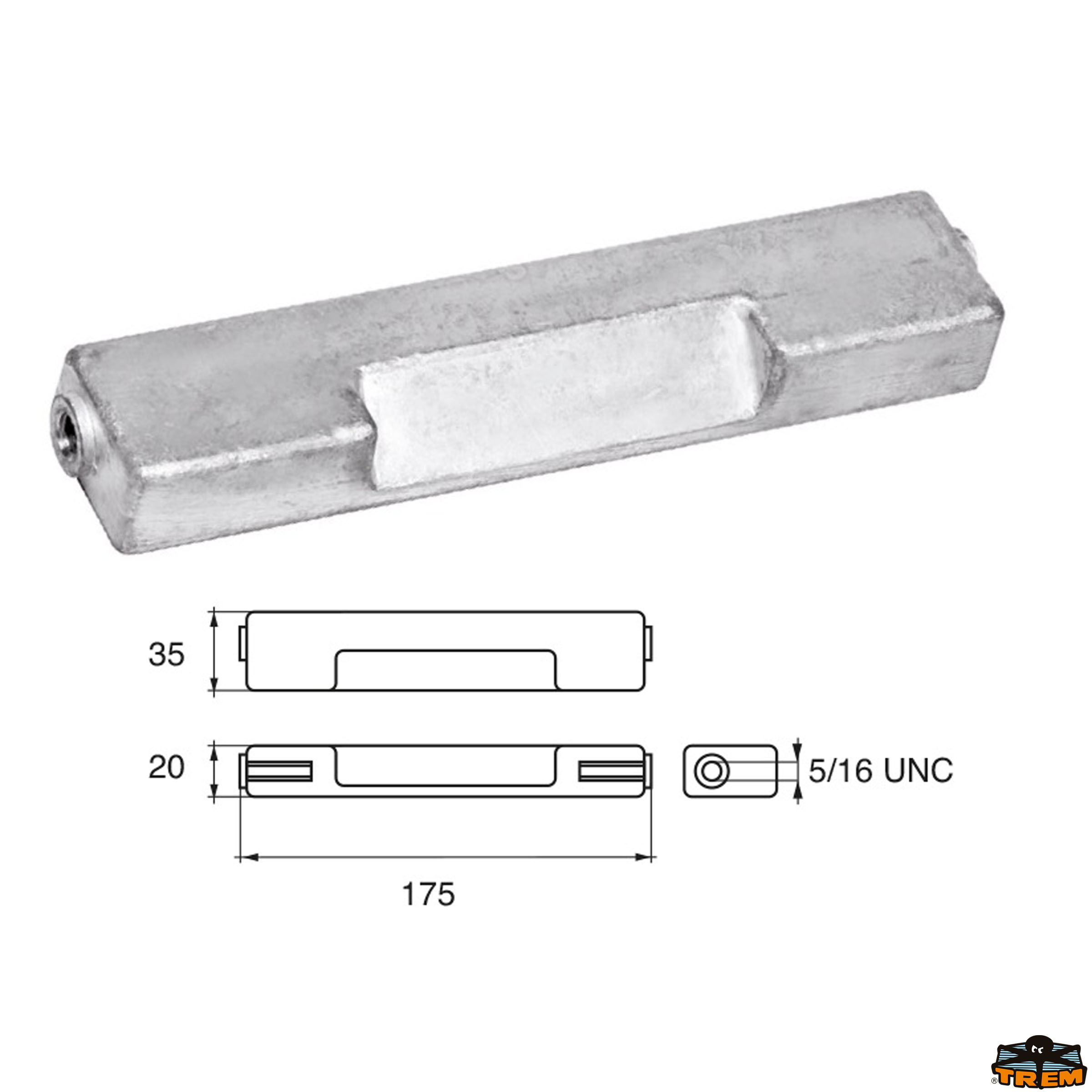 Accessori carburante e vano motore Anodo per motori Bombardier Johnson-Evinrude-OMC articolo Polipodio OM018A/AL