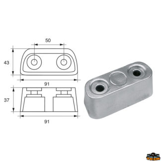 Accessori carburante e vano motore Anodo per motori Bombardier Johnson-Evinrude-OMC articolo Polipodio OM019
