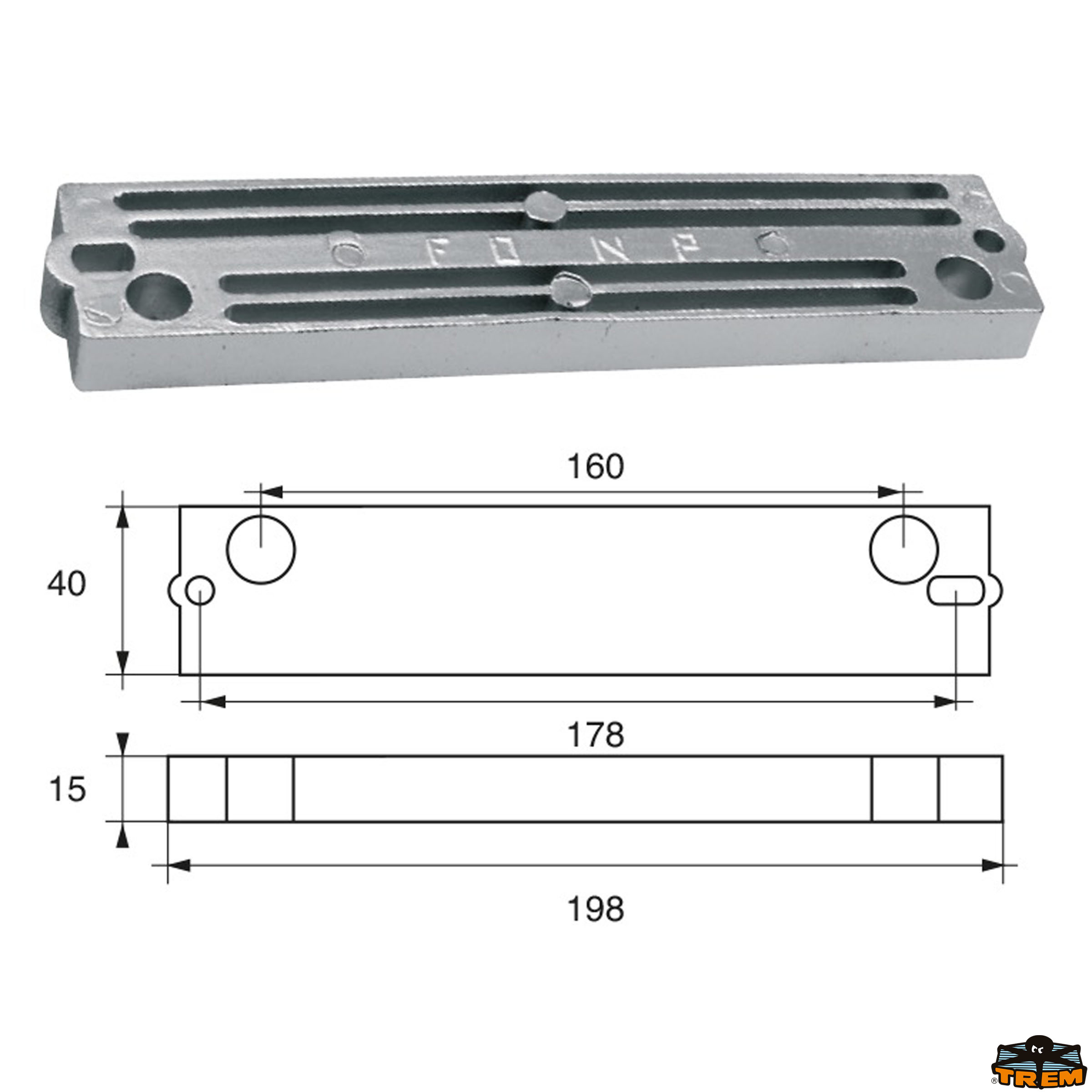Accessori carburante e vano motore Anodo per motori Bombardier Johnson-Evinrude-OMC articolo Polipodio OM023