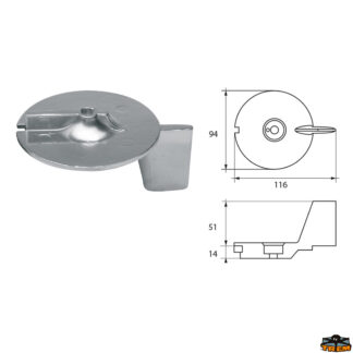 Accessori carburante e vano motore Anodo per motori Mercury-Mercruiser articolo Polipodio ME004