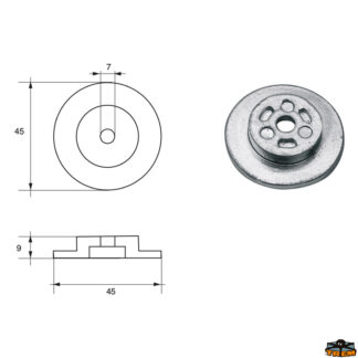 Accessori carburante e vano motore Anodo per motori Tohatsu-Nissan articolo Polipodio TH006