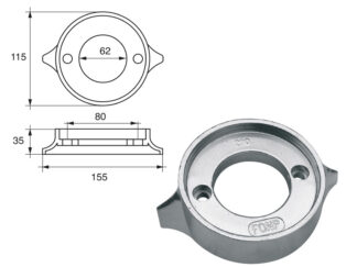 Accessori carburante e vano motore  Anodo per motori Volvo-Penta articolo Polipodio VP004AL
