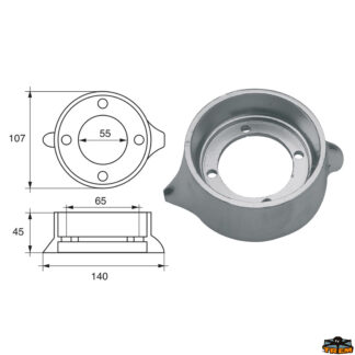 Accessori carburante e vano motore Anodo per motori Volvo-Penta articolo Polipodio VP005