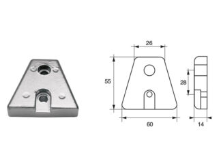 Accessori carburante e vano motore  Anodo per motori Volvo-Penta articolo Polipodio VP015