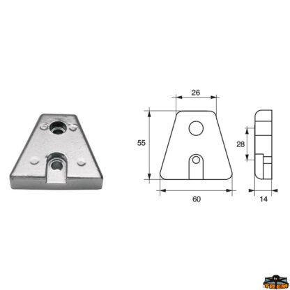 Accessori carburante e vano motore  Anodo per motori Volvo-Penta articolo Polipodio VP015