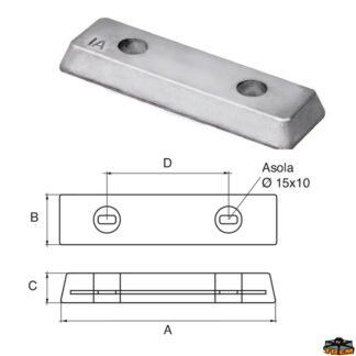 Accessori carburante e vano motore Anodo per motori Volvo-Penta articolo Polipodio VP028
