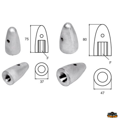 Accessori carburante e vano motore  Anodo per motori Volvo-Penta articolo Polipodio VP029B