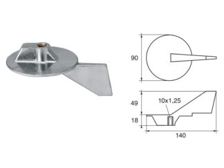 Accessori carburante e vano motore  Anodo per motori Yamaha-Mariner articolo Polipodio YA004AL