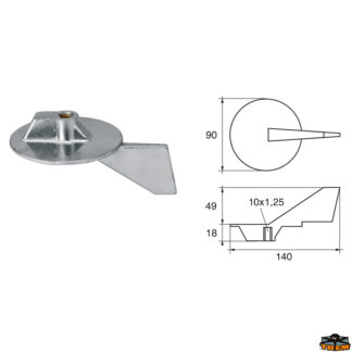Accessori carburante e vano motore Anodo per motori Yamaha-Mariner articolo Polipodio YA004