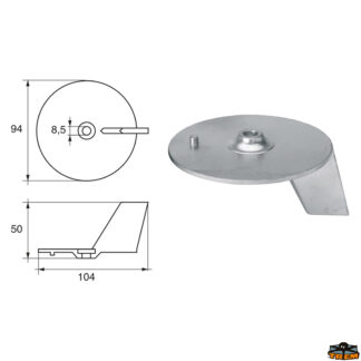Accessori carburante e vano motore Anodo per motori Yamaha-Mariner articolo Polipodio YA006