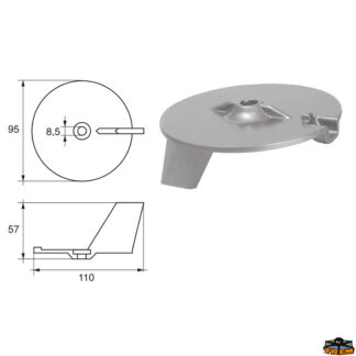 Accessori carburante e vano motore Anodo per motori Yamaha-Mariner articolo Polipodio YA006B