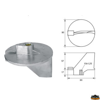 Accessori carburante e vano motore Anodo per motori Yamaha-Mariner articolo Polipodio YA011