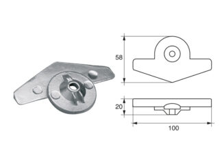 Accessori carburante e vano motore  Anodo per motori Yamaha-Mariner articolo Polipodio YA020