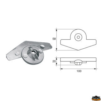 Accessori carburante e vano motore Anodo per motori Yamaha-Mariner articolo Polipodio YA020