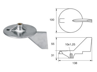 Accessori carburante e vano motore  Anodo per motori Yamaha-Mariner articolo Polipodio YA021AL