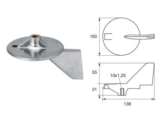 Accessori carburante e vano motore  Anodo per motori Yamaha-Mariner articolo Polipodio YA022AL