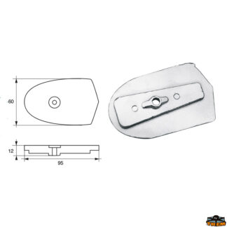 Accessori carburante e vano motore Anodo per motori Yamaha-Mariner articolo Polipodio YA016