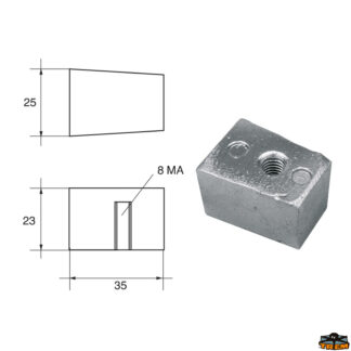 Accessori carburante e vano motore Anodo per motori Yamaha-Mariner articolo Polipodio YA030