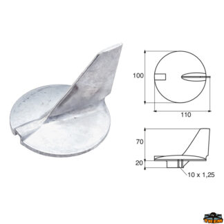 Accessori carburante e vano motore Anodo per motori Yamaha-Mariner articolo Polipodio YA041