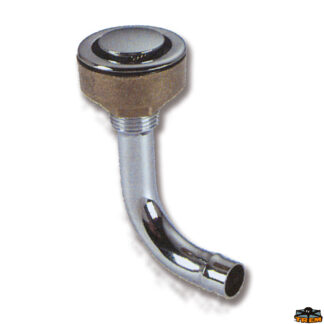 Accessori carburante e vano motore  Sfiato carburante in ottone cromato a filo modello curvo  90° diametro 16 mm DX