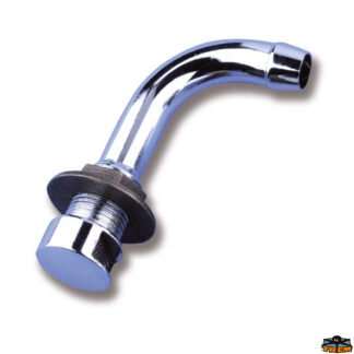 Accessori carburante e vano motore  Sfiati carburante in ottone cromato modello curvo  90° portagomma diametro 16 mm