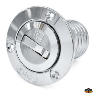 Accessori carburante e vano motore Tappo a filo in ottone cromato con apertura a ribalta modello fuel