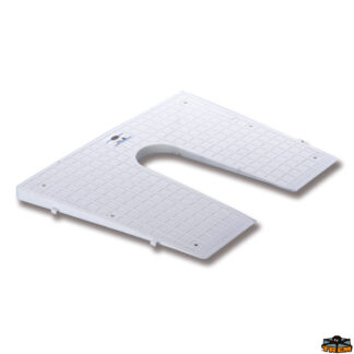 Supporti motore e prolunghe accellerazione  Piastra proteggi poppa plastica zigrinata colore bianco dimensioni 420x340 mm