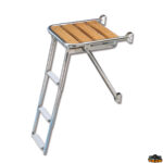 Scale passerelle plancette gruette rollbar  Plancetta di poppa con scaletta 4 gradini estraibile A 450 mm B 480 mm