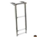 Scale passerelle plancette gruette rollbar  Scaletta telescopica da plancetta con maniglia di presa 3 gradini colore nero