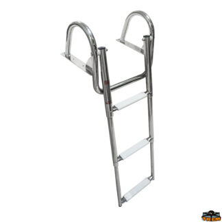 Scale passerelle plancette gruette rollbar  Scaletta telescopica da plancetta con maniglioni 3 gradini bianchi