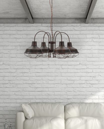 LAMPADARIO BRONKS 4 LUCI CM  80x80x40 (catena cm 80) - immagine 9
