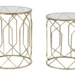 TAVOLINETTI TUNISI COPPIA CM Ø 42X53-38X47 stile GLAM