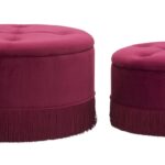 PUFF/CONTENITORE LINES NEW COPPIA BORDEAUX CM Ø 71X41-55X33