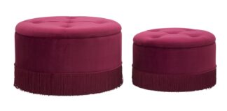 PUFF/CONTENITORE LINES NEW COPPIA BORDEAUX CM Ø 71X41-55X33