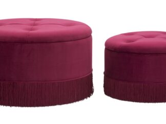 PUFF/CONTENITORE LINES NEW COPPIA BORDEAUX CM Ø 71X41-55X33