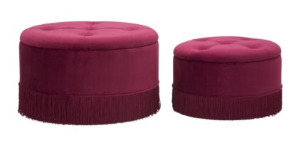 PUFF/CONTENITORE LINES NEW COPPIA BORDEAUX CM Ø 71X41-55X33